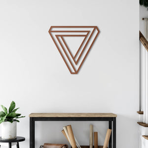 Infinity Triangle Metal Wall Art | Geometric Decorative Wall Sculpture