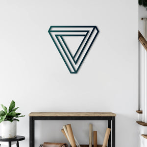 Infinity Triangle Metal Wall Art | Geometric Decorative Wall Sculpture