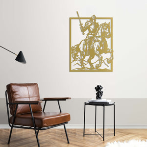 Knight Storm Metal Wall Art | Medieval Warrior Decorative Sculpture