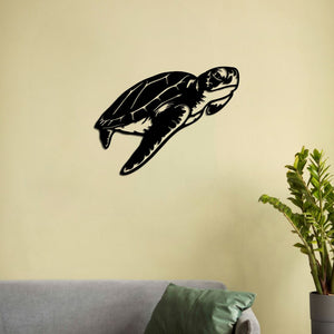 Noble Sea Turtle Metal Wall Art | Decorative Marine Wall Sculpture