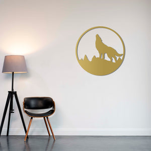 Wolf Symbol Metal Wall Art | Patriotic Decorative Sculpture