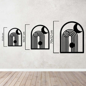 Three Rhythms: Moon, Nature, Sun Metal Wall Art | Decorative Sculpture