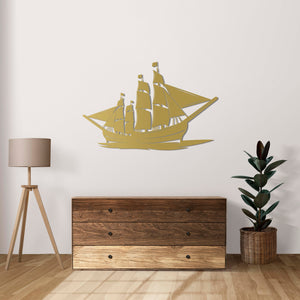 Faraway Lands Sailing Ship Metal Wall Art | Nautical Wall Sculpture