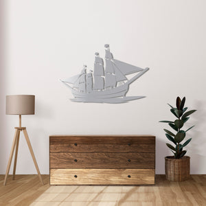 Faraway Lands Sailing Ship Metal Wall Art | Nautical Wall Sculpture