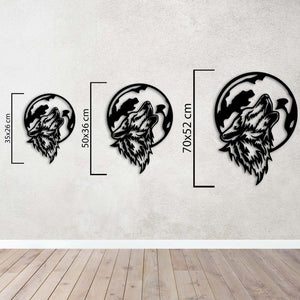 Wolf in Moonlight Metal Wall Art | Decorative Animal Wall Sculpture