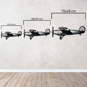 Retro Propeller Airplane Metal Wall Art | Vintage Aviation Sculpture