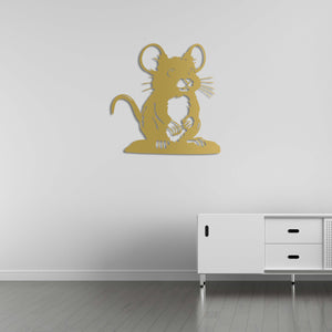 Naughty Mouse Metal Wall Art | Funny Animal Decorative Sculpture
