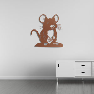 Naughty Mouse Metal Wall Art | Funny Animal Decorative Sculpture