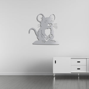 Naughty Mouse Metal Wall Art | Funny Animal Decorative Sculpture