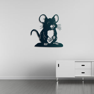 Naughty Mouse Metal Wall Art | Funny Animal Decorative Sculpture