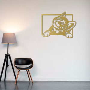 Playful Cat Metal Wall Art | Decorative Pet Lover Wall Sculpture