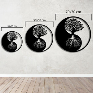 Yin Yang Tree of Life Metal Wall Art | Spiritual Wall Sculpture Decor