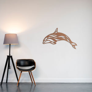 Graceful Dolphin Metal Wall Art | Decorative Marine Wall Sculpture