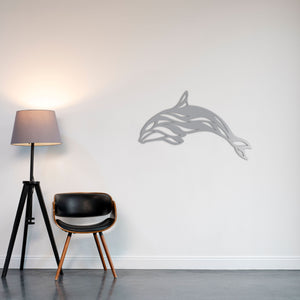 Graceful Dolphin Metal Wall Art | Decorative Marine Wall Sculpture