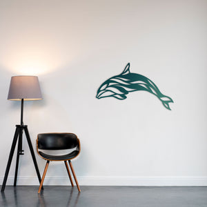 Graceful Dolphin Metal Wall Art | Decorative Marine Wall Sculpture