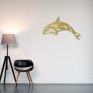 Graceful Dolphin Metal Wall Art | Decorative Marine Wall Sculpture