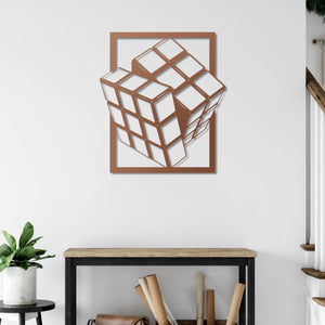 Mind Cube Metal Wall Art | Abstract Decorative Wall Sculpture