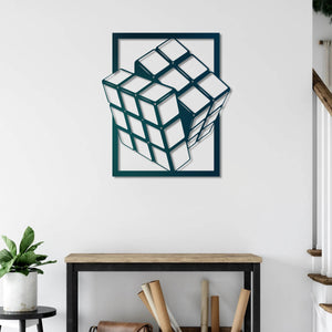 Mind Cube Metal Wall Art | Abstract Decorative Wall Sculpture