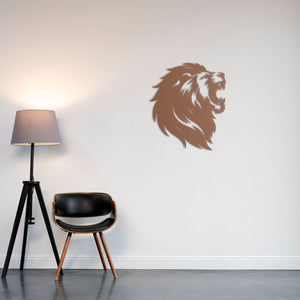 Roaring Lion Metal Wall Art | Majestic Animal Wall Sculpture Decor
