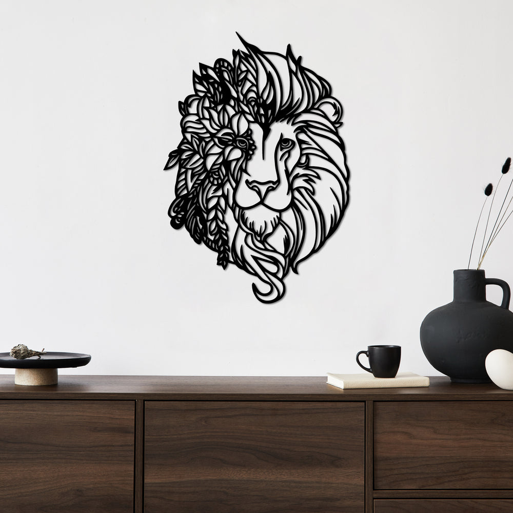 Spirit of the Lion Metal Wall Art | Majestic Animal Wall Sculpture