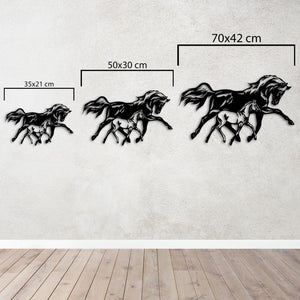 Freedom Trails: Mother & Foal Horse Metal Wall Art | Wall Sculpture