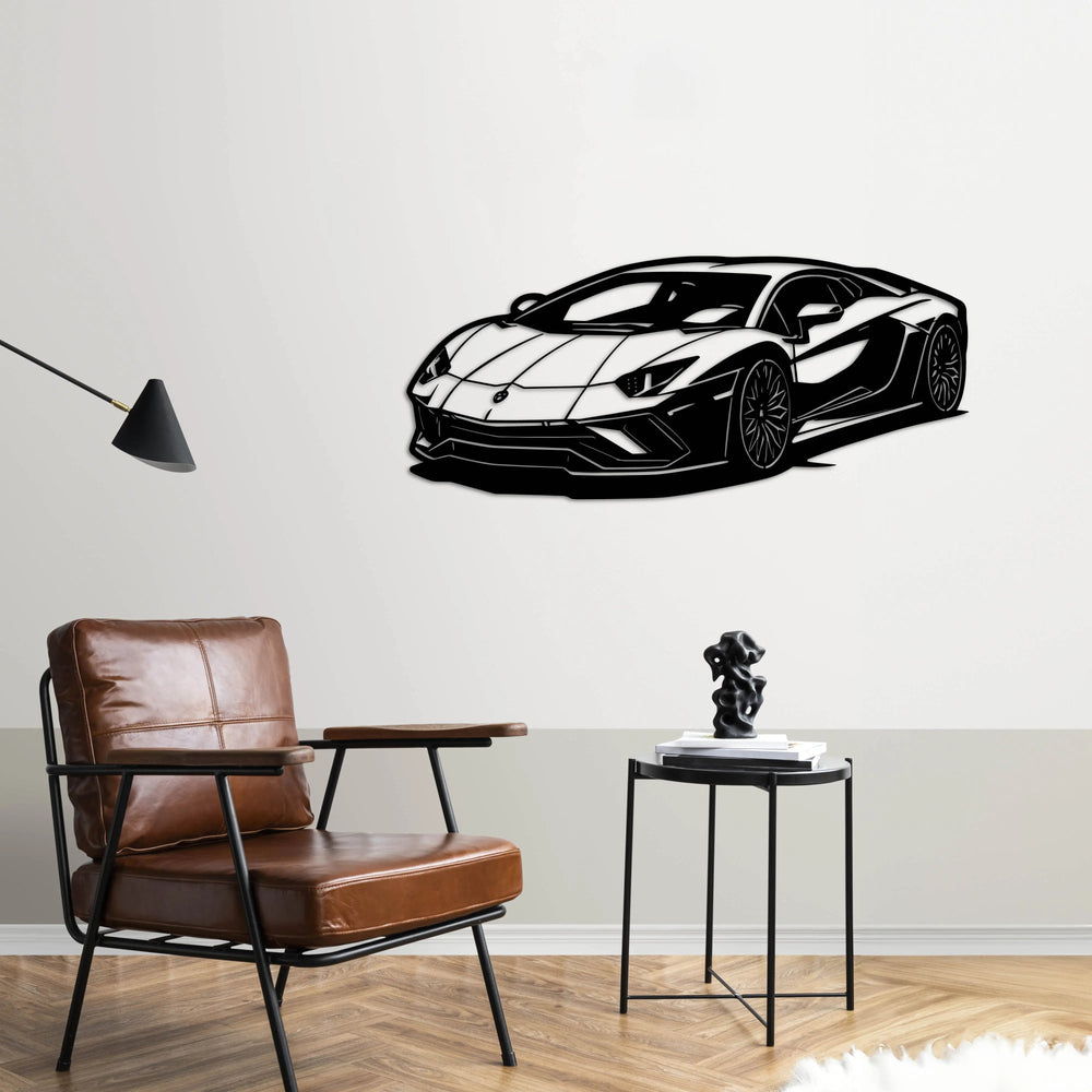 Lamborghini Aventador – Araba Metal Duvar Dekoru Laser Artique