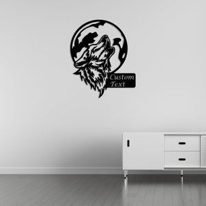 Wolf in Moonlight Metal Wall Art | Decorative Animal Wall Sculpture