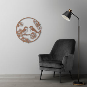 Sounds of Spring Birds Metal Wall Art | Decorative Nature Sculpture