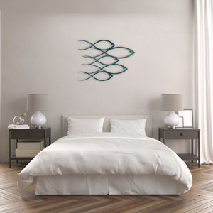 Fish Spiral Metal Wall Art | Decorative Ocean Life Wall Sculpture