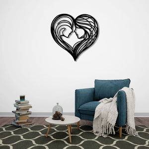 Intertwined Hearts Metal Wall Art | Romantic Decorative Sculpture