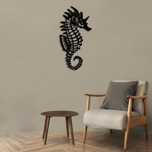 Mystery of Seas Seahorse Metal Wall Art | Marine Wall Sculpture Decor