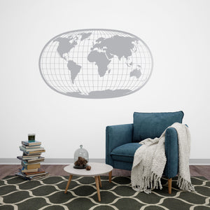 World Map Global Perspective Metal Wall Art | Decorative Sculpture