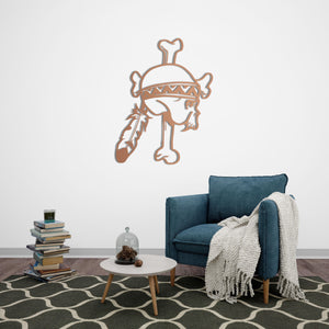 Native American Skull Metal Wall Art | Decorative Tribal Sculpture