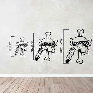 Native American Skull Metal Wall Art | Decorative Tribal Sculpture