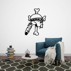 Native American Skull Metal Wall Art | Decorative Tribal Sculpture