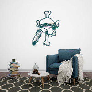 Native American Skull Metal Wall Art | Decorative Tribal Sculpture