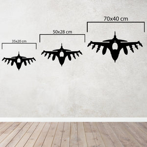 Fighter Jet Metal Wall Art | Military Aircraft Decorative Sculpture