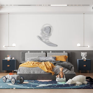 Star Surfer Metal Wall Art | Cosmic Decorative Sculpture Decor