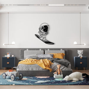 Star Surfer Metal Wall Art | Cosmic Decorative Sculpture Decor