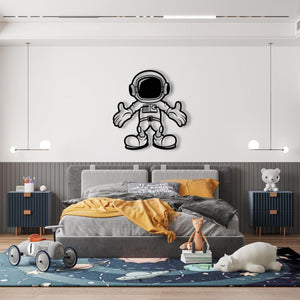 Space Embrace Metal Wall Art | Cosmic Love Decorative Sculpture