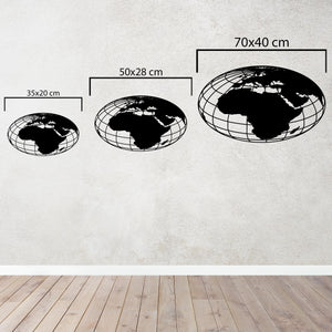 Global Perspective Metal World Map Wall Art | Decorative Sculpture