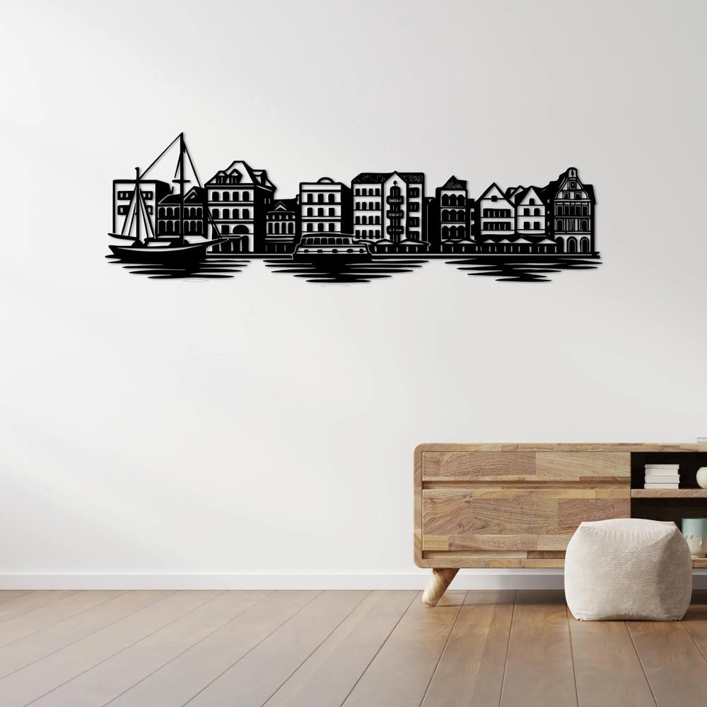 Sahil Kasabası – Metal Duvar Dekoru Laser Artique