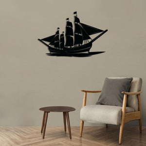 Faraway Lands Sailing Ship Metal Wall Art | Nautical Wall Sculpture