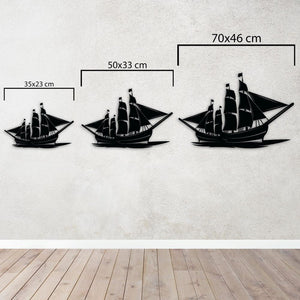 Faraway Lands Sailing Ship Metal Wall Art | Nautical Wall Sculpture