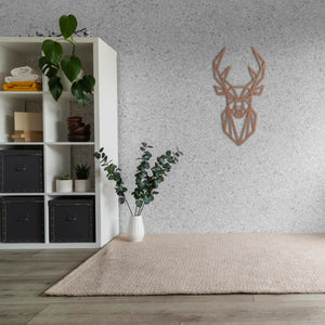 Geometric Deer Metal Wall Art | Modern Animal Wall Sculpture Decor