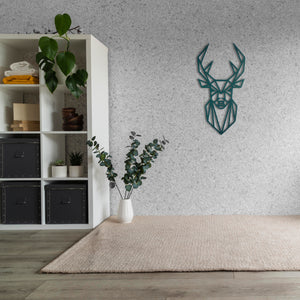 Geometric Deer Metal Wall Art | Modern Animal Wall Sculpture Decor