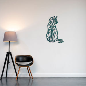 Geometric Cat Trio Metal Wall Art | Decorative Animal Wall Sculpture
