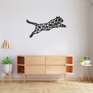 Geometric Leopard Metal Wall Art | Modern Animal Wall Sculpture
