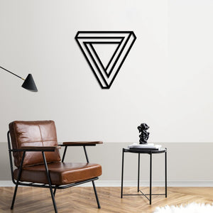 Infinity Triangle Metal Wall Art | Geometric Decorative Wall Sculpture