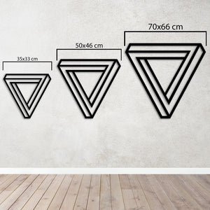 Infinity Triangle Metal Wall Art | Geometric Decorative Wall Sculpture